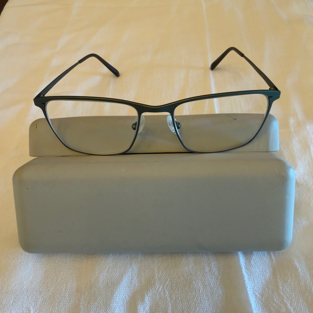 Modo 4258 Titanium Eyeglasses Olive Green Rectangular Frames 55-18-145 Mens‎